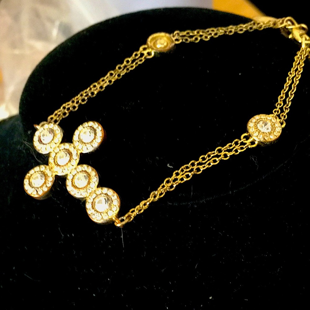 Joan Boyce Gold Cross Bracelet